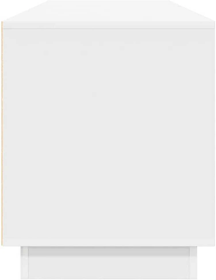 TV staliukas TV spintelė su LED lemputėmis, baltos spalvos, 193,5x41x50 cm