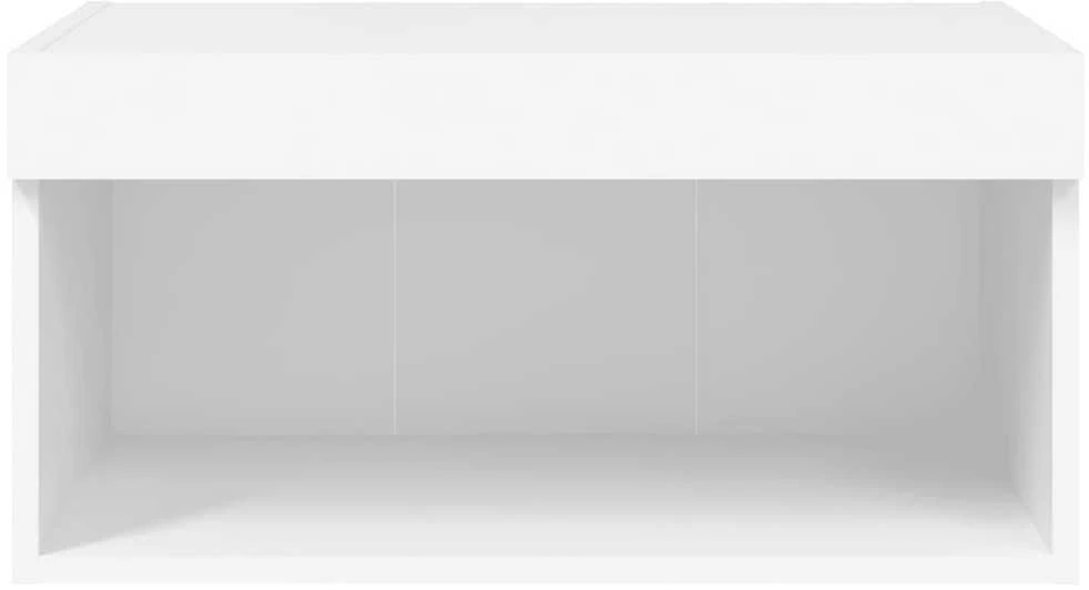 TV staliukas TV spintelė su LED lemputėmis, baltos spalvos, 60x30x30cm