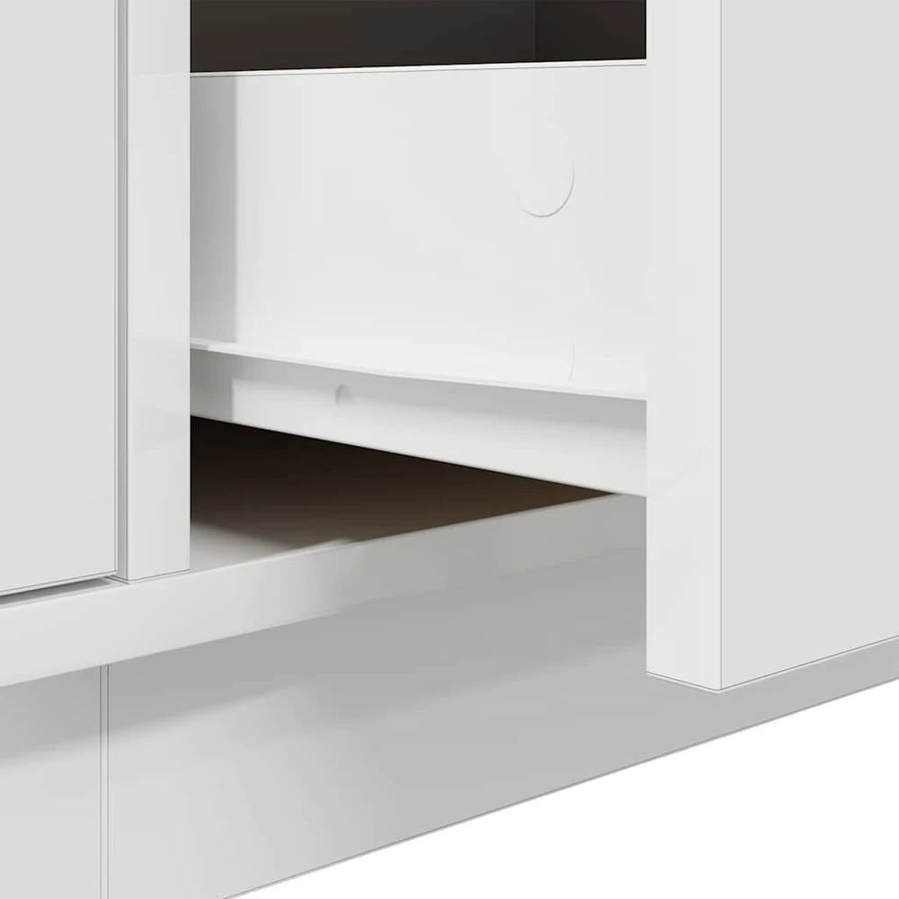 TV staliukas TV spintelė su LED lemputėmis, baltos spalvos, 193,5x41x50 cm