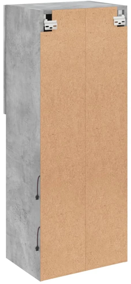 TV staliukas TV spintelė su LED lemputėmis, betono pilka, 40,5x30x102cm
