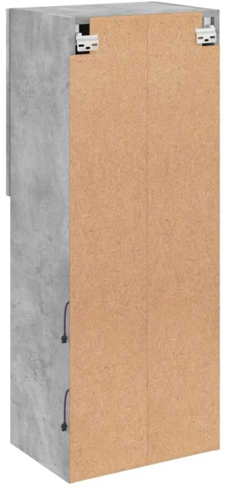 TV staliukas TV spintelė su LED lemputėmis, betono pilka, 40,5x30x102cm