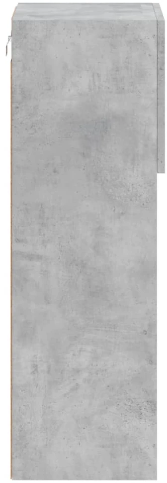 TV staliukas TV spintelė su LED lemputėmis, betono pilka, 30,5x30x90cm