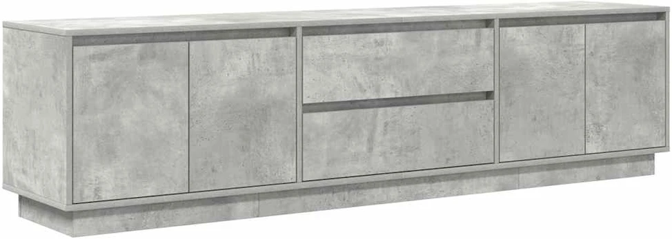 TV staliukas TV spintelė su LED lemputėmis, betono pilka, 193,5x41x50 cm