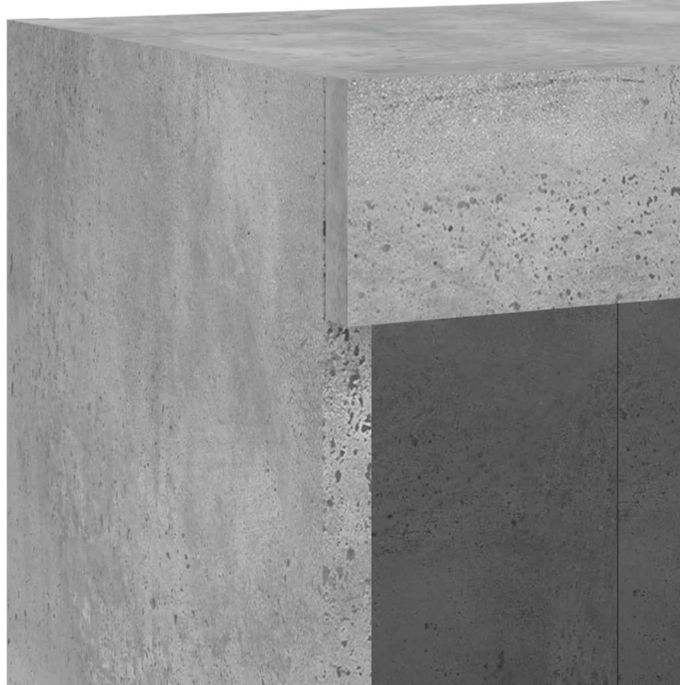 TV staliukas TV spintelė su LED lemputėmis, betono pilka, 100x30x30cm