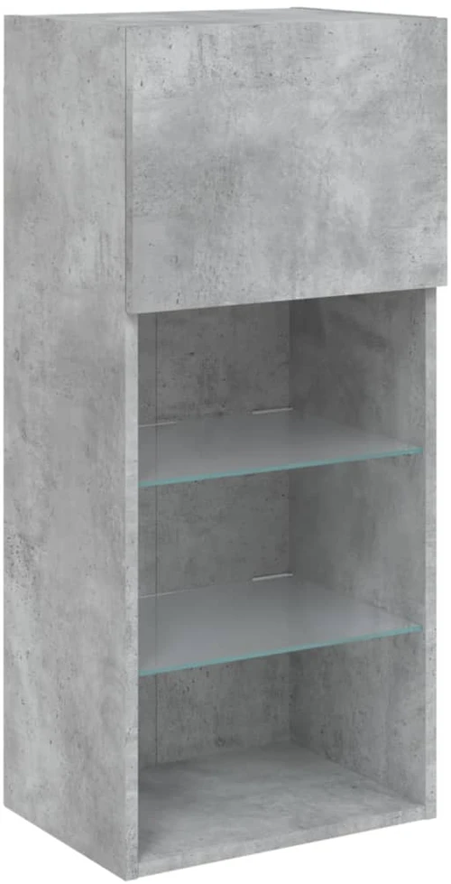 TV staliukas TV spintelė su LED lemputėmis, betono pilka, 40,5x30x90cm