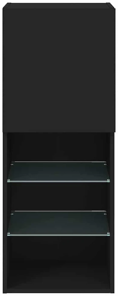 TV spintelė su LED lemputėmis, juodos spalvos, 40,5x30x102cm