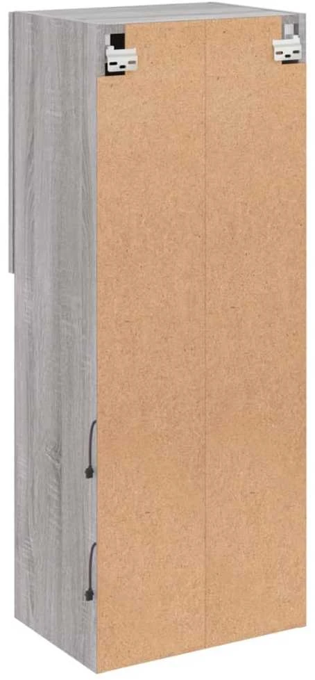 TV staliukas TV spintelė su LED lemputėmis, pilka ąžuolo, 40,5x30x102cm