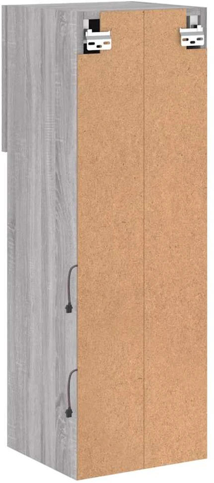 TV staliukas TV spintelė su LED lemputėmis, pilka ąžuolo, 30,5x30x90cm