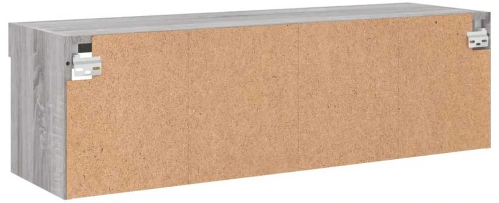 TV staliukas TV spintelė su LED lemputėmis, pilka ąžuolo, 100x30x30cm