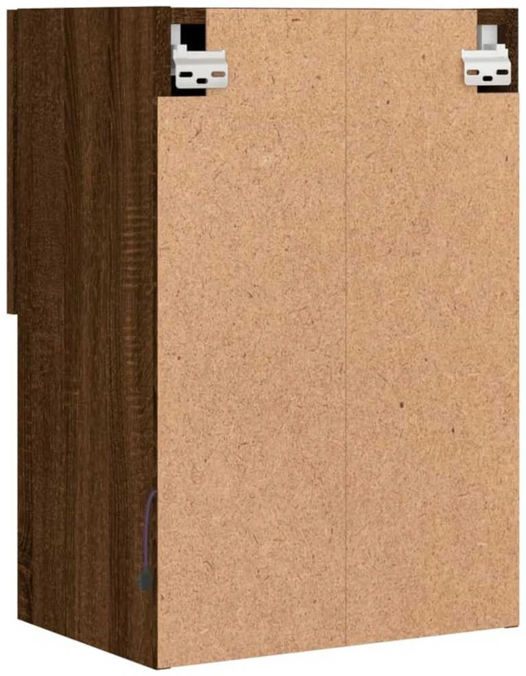 TV staliukas TV spintelė su LED lemputėmis, ruda ąžuolo, 40,5x30x60cm
