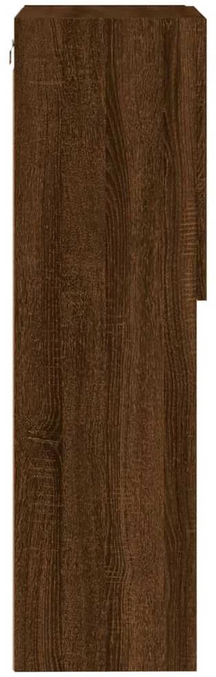 TV staliukas TV spintelė su LED lemputėmis, ruda ąžuolo, 40,5x30x102cm