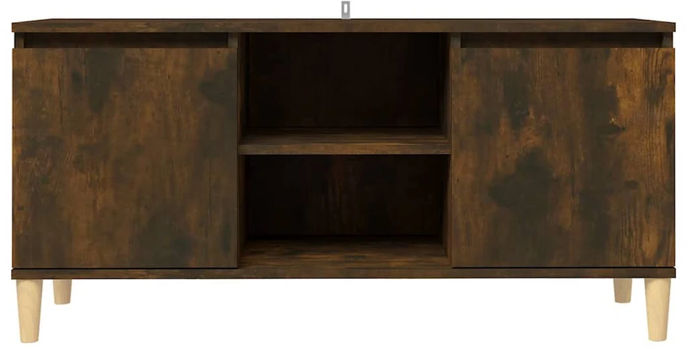 TV staliukas TV spintelė su medinėmis kojelėmis, ąžuolo, 103,5x35x50cm