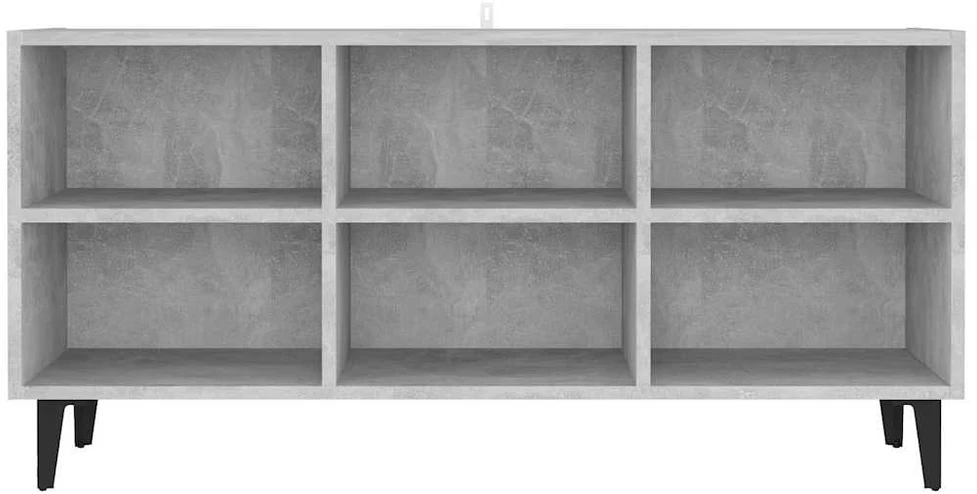 TV staliukas TV spintelė su metalinėmis kojelėmis, pilka, 103,5x30x50cm