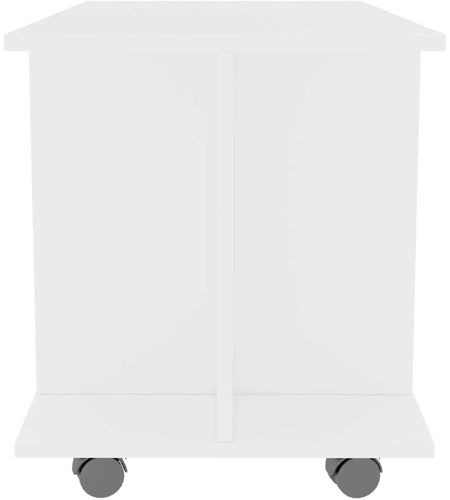 TV staliukas TV spintelė su ratukais, baltos spalvos, 80x40x45 cm, mediena