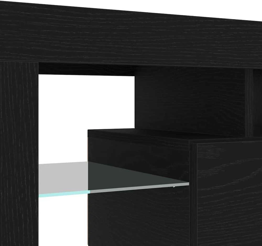 TV staliukas Televizoriaus spintelė 2 vnt. Juodas ąžuolas Apdirbta mediena