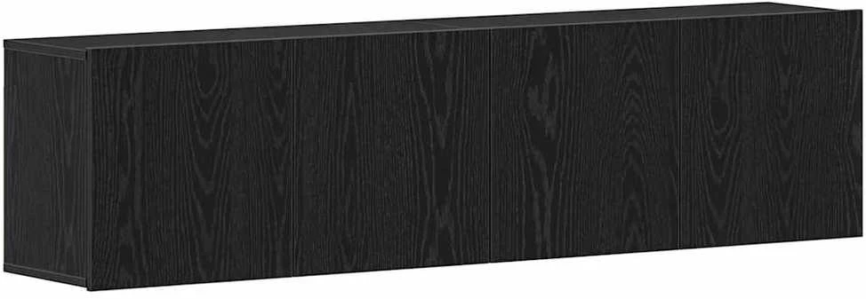 TV staliukas TV spintelės, 2 vnt., juodo ąžuolo spalvos, 160x30x41 cm, inžinerinė mediena
