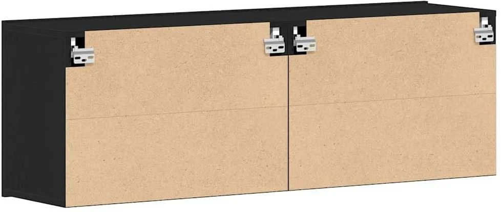 TV staliukas TV spintelės, 2 vnt., juodo ąžuolo spalvos, 120x30x41 cm, inžinerinė mediena