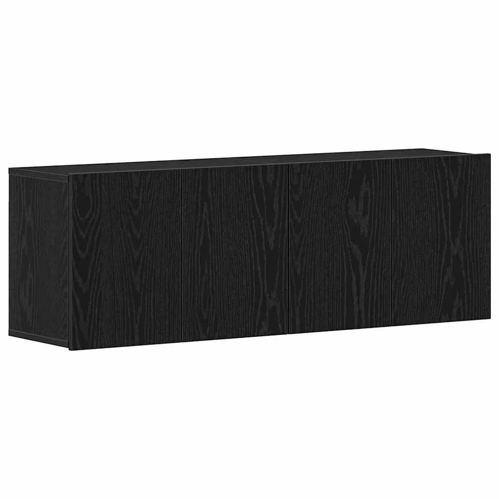 TV staliukas TV spintelės, 2 vnt., juodo ąžuolo spalvos, 120x30x41 cm, inžinerinė mediena