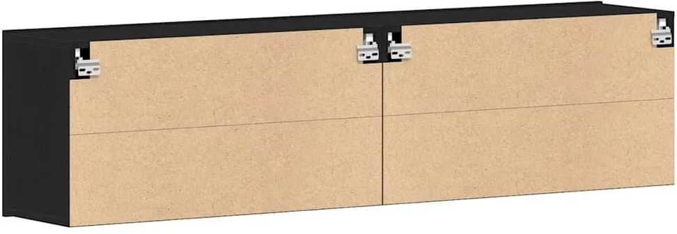 TV staliukas TV spintelės, 2 vnt., juodo ąžuolo spalvos, 160x30x41 cm, inžinerinė mediena
