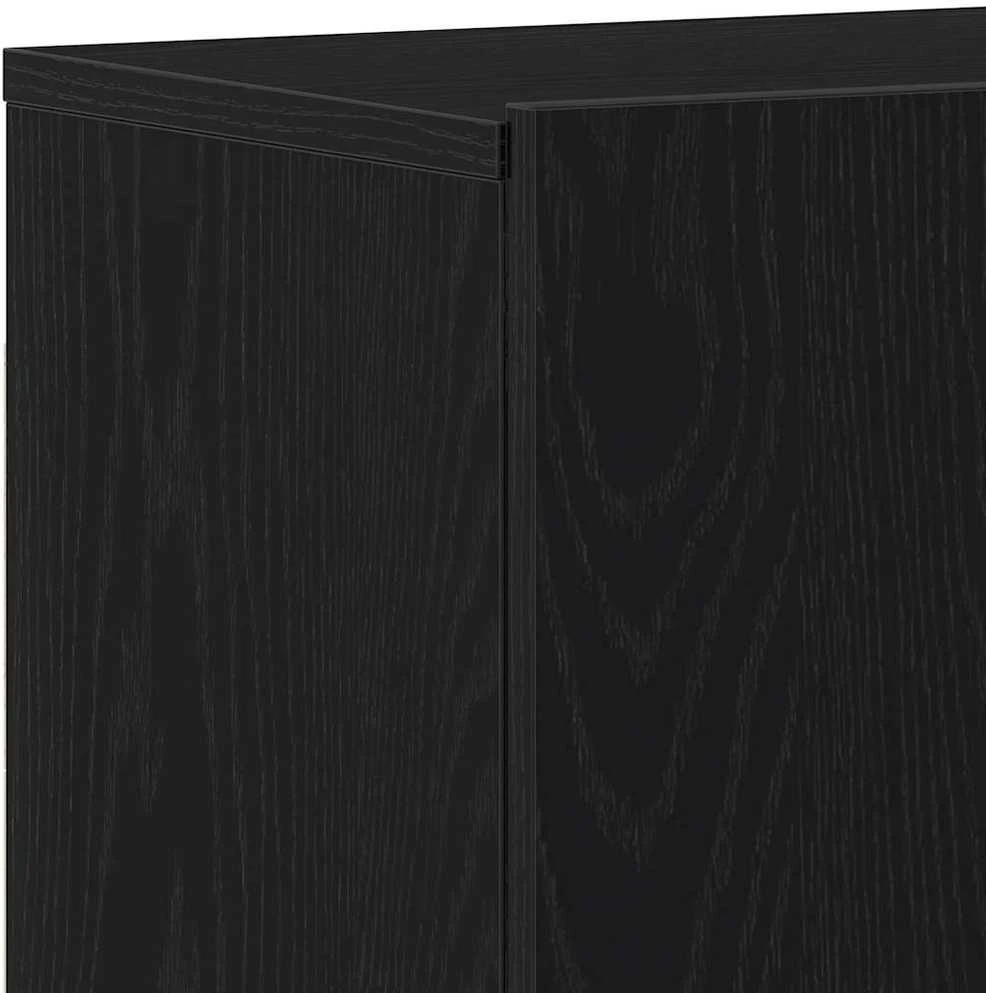 TV staliukas TV spintelės, 2 vnt., juodo ąžuolo spalvos, 160x30x41 cm, inžinerinė mediena