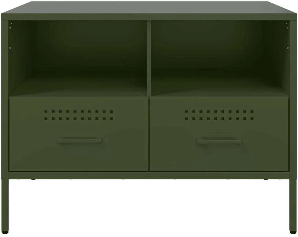 TV staliukas TV spintelės, 2vnt., alyvuogių, 68x39x50,5cm, plienas