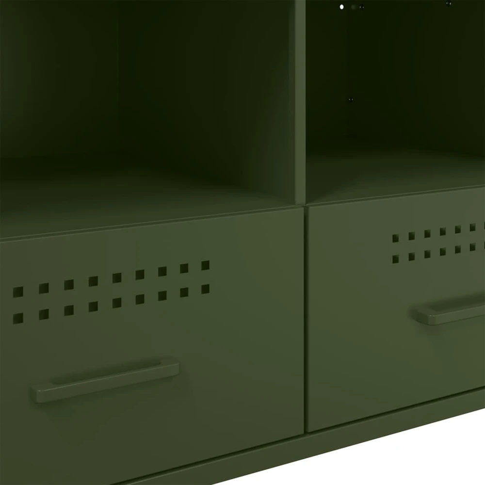 TV staliukas TV spintelės, 2vnt., alyvuogių, 68x39x50,5cm, plienas