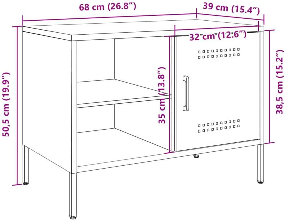 TV staliukas TV spintelės, 2vnt., antracito, 68x39x50,5cm, plienas