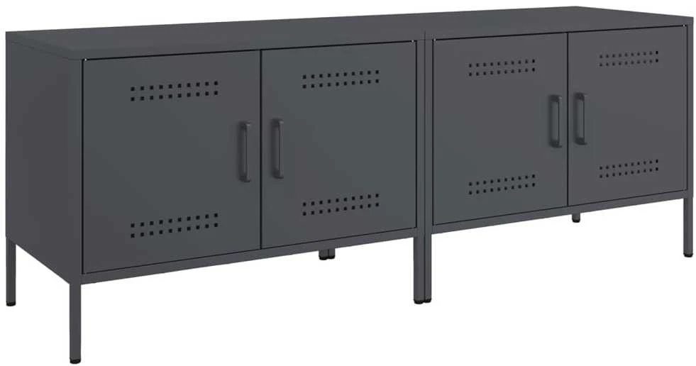 TV staliukas TV spintelės, 2vnt., antracito, 68x39x50,5cm, plienas