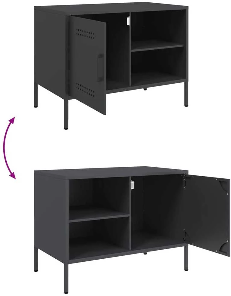 TV staliukas TV spintelės, 2vnt., antracito, 68x39x50,5cm, plienas