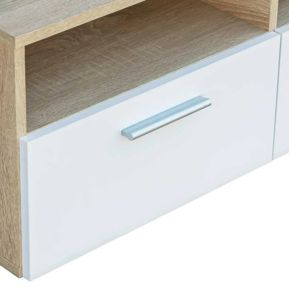 TV staliukas TV spintelės, 2vnt., ąžuolo/baltos, 95x35x36cm, mediena