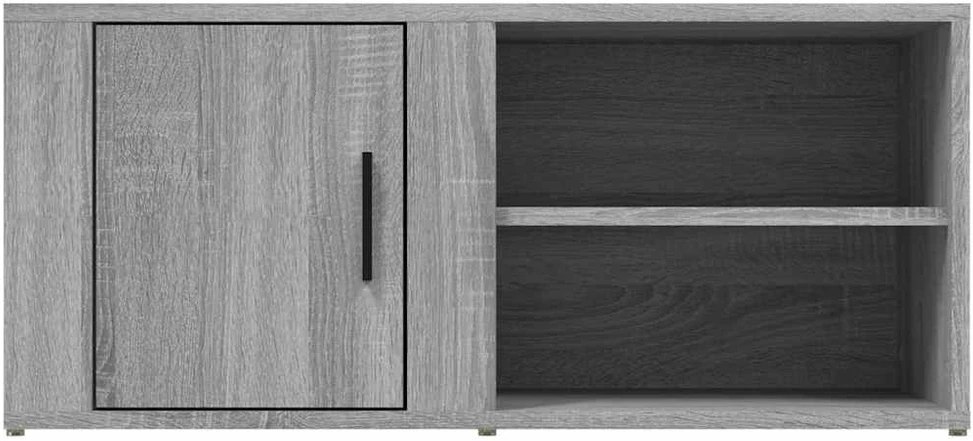 TV staliukas TV spintelės, 2vnt., pilkos ąžuolo, 80x31,5x36cm, mediena
