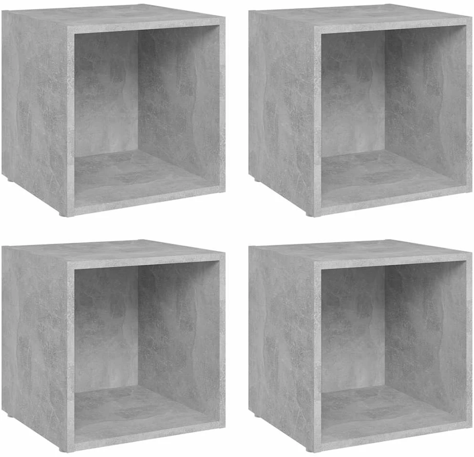 TV staliukas Televizoriaus spintelės, 4vnt., betono pilkos, 37x35x37cm, MDP