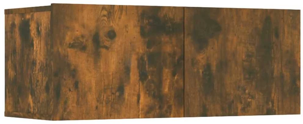TV staliukas TV spintelės, 4vnt., dūminio ąžuolo, 80x30x30cm, mediena