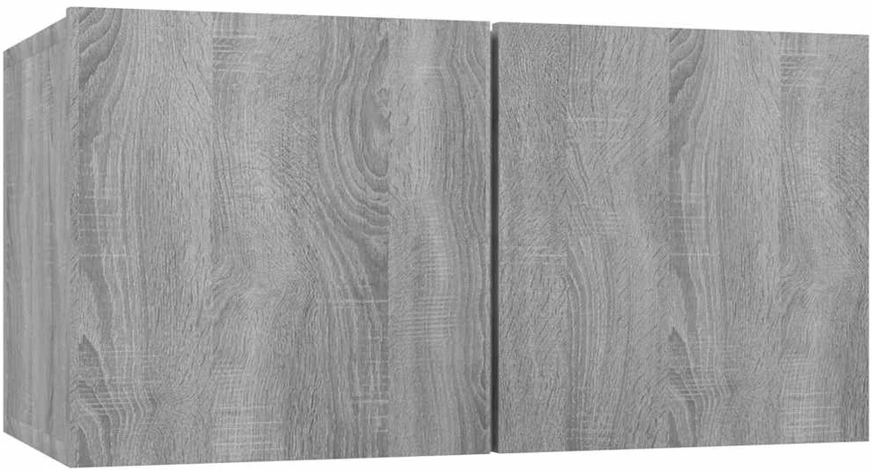 TV staliukas TV spintelės, 4vnt., pilkos ąžuolo, 60x30x30cm, mediena