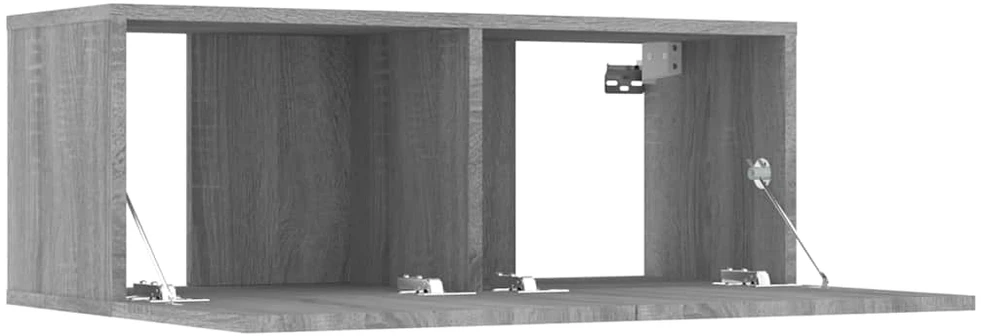 TV staliukas TV spintelės, 4vnt., pilkos ąžuolo, 80x30x30cm, mediena