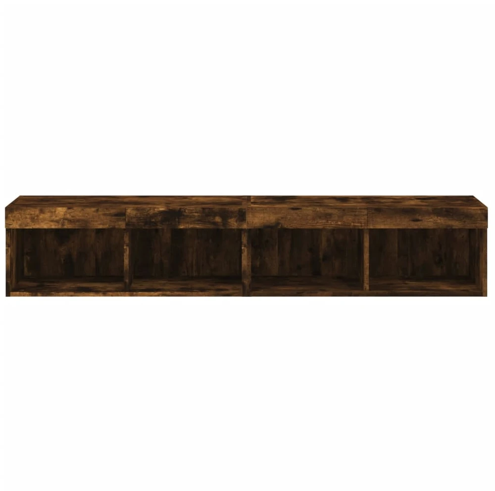 TV staliukas TV spintelės su LED, 2vnt., dūminio ąžuolo, 80x30x30cm