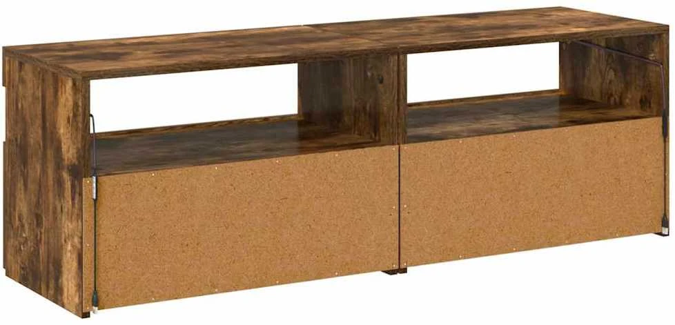 TV staliukas TV spintelės su LED, 2vnt., dūminio ąžuolo, 60x35x40cm