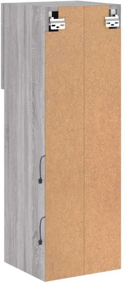 TV staliukas TV spintelės su LED, 2vnt., pilkos ąžuolo, 30,5x30x90cm