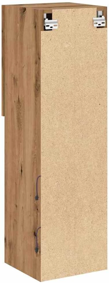 TV staliukas TV spintelės su LED, 2vnt., rudos ąžuolo, 30,5x30x102cm
