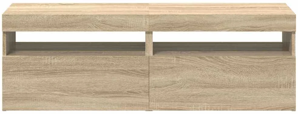 TV staliukas TV spintelės su LED apšvietimu, 2vnt., ąžuolo, 60x35x40cm