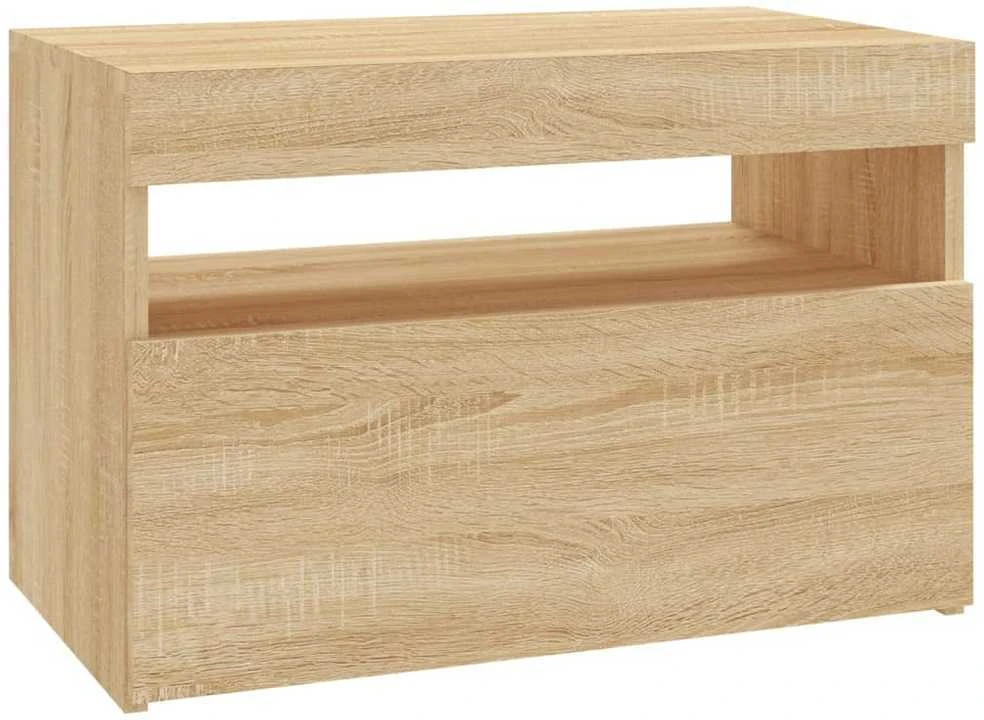 TV staliukas TV spintelės su LED apšvietimu, 2vnt., ąžuolo, 60x35x40cm