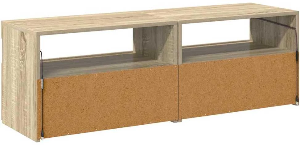 TV staliukas TV spintelės su LED apšvietimu, 2vnt., ąžuolo, 60x35x40cm