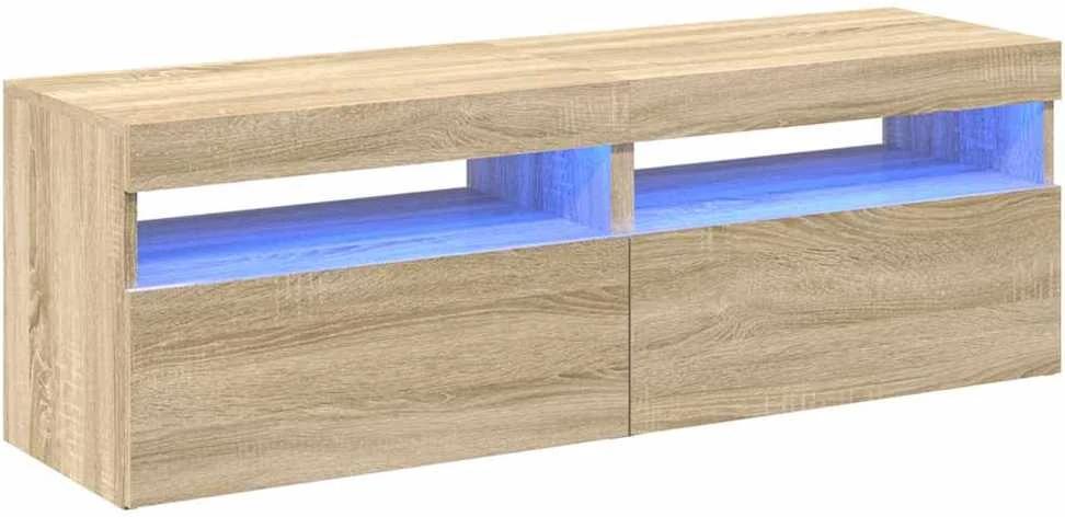 TV staliukas TV spintelės su LED apšvietimu, 2vnt., ąžuolo, 60x35x40cm
