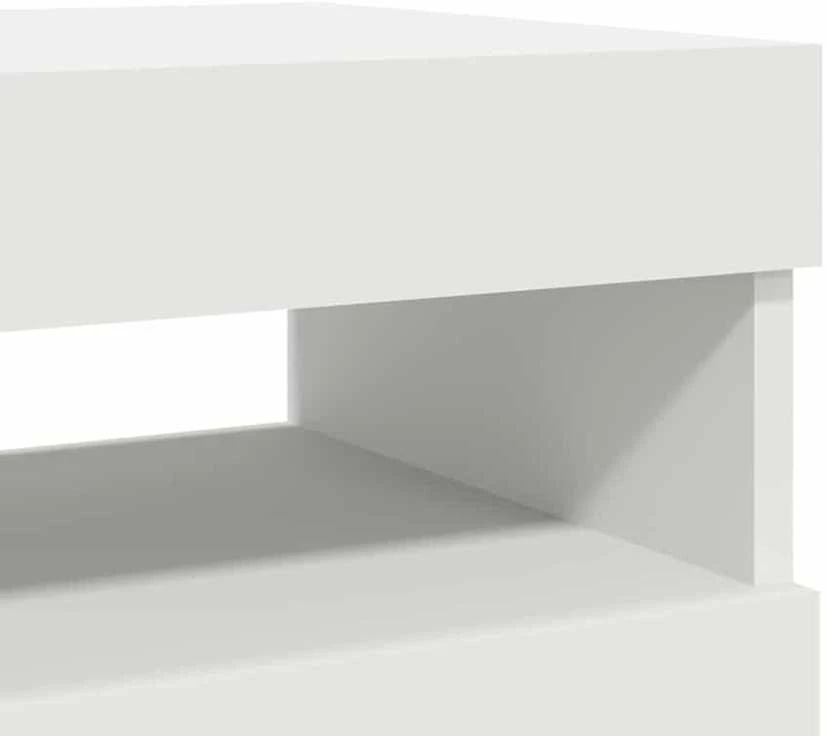 TV staliukas TV spintelės su LED apšvietimu, 2vnt., baltos, 60x35x40cm