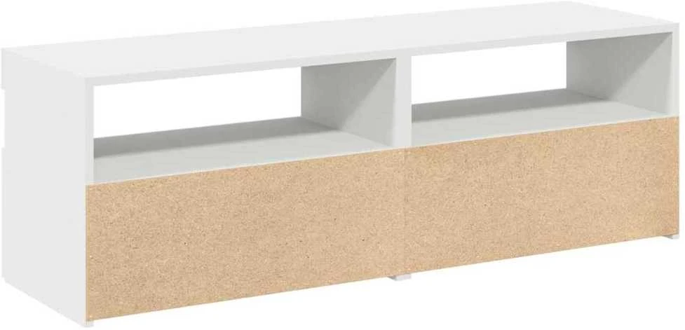 TV staliukas TV spintelės su LED apšvietimu, 2vnt., baltos, 60x35x40cm