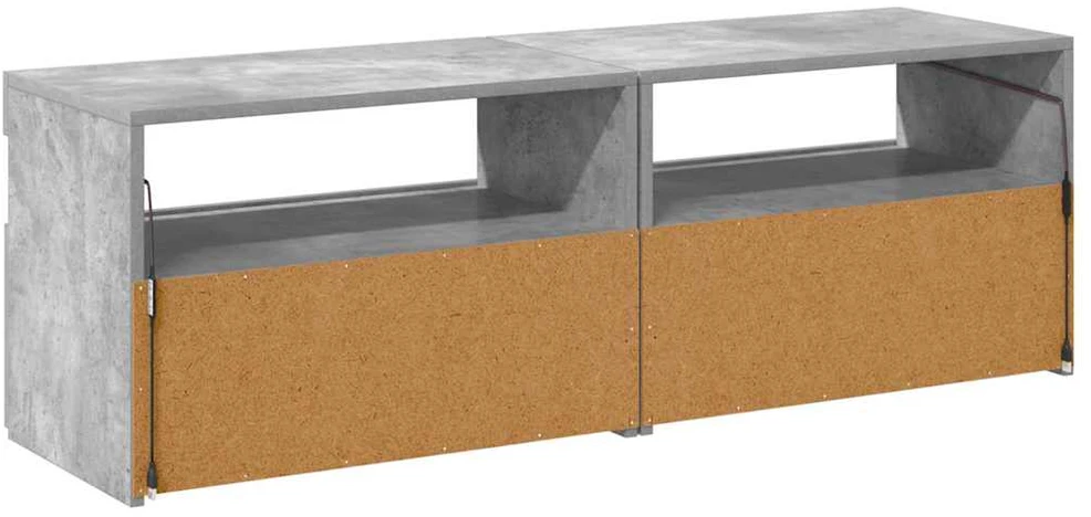 TV staliukas TV spintelės su LED apšvietimu, 2vnt., pilkos, 60x35x40cm