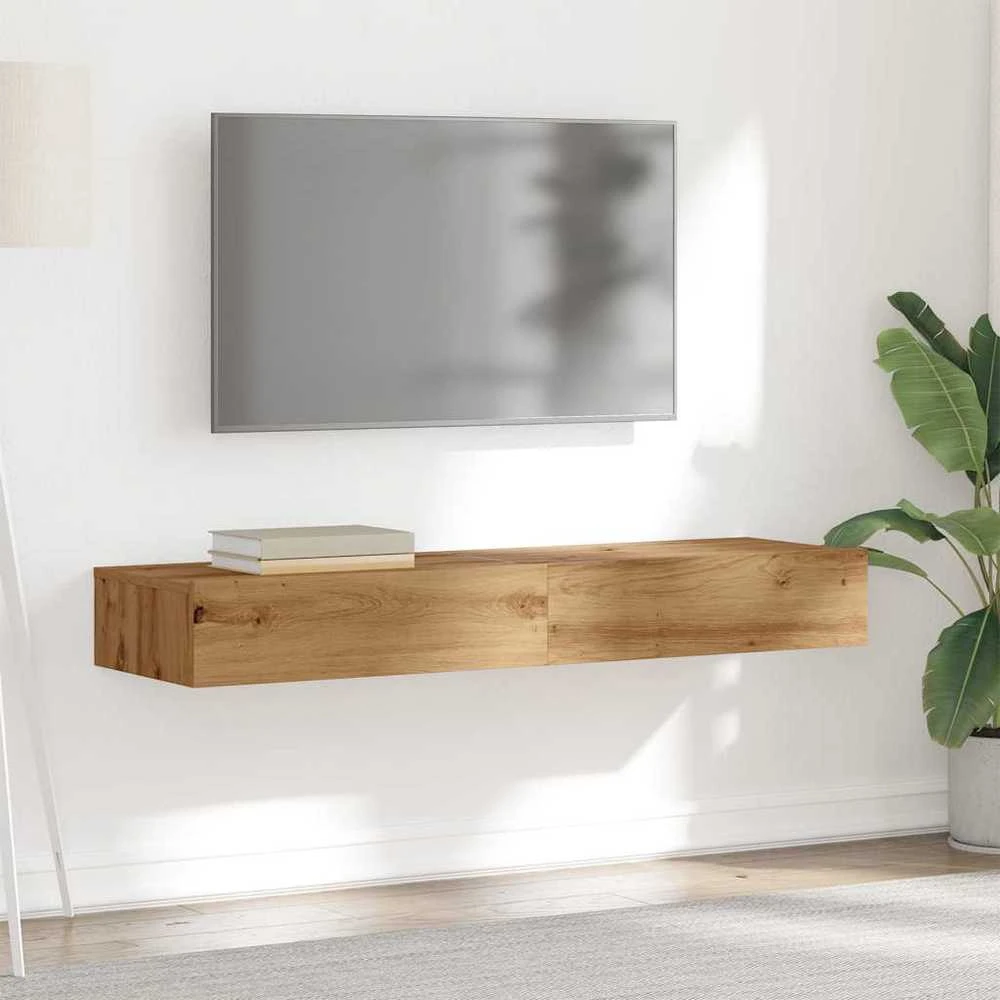 TV staliukas TV spintelės su LED lemputėmis, 2vnt., artisano, 60x35x15,5cm