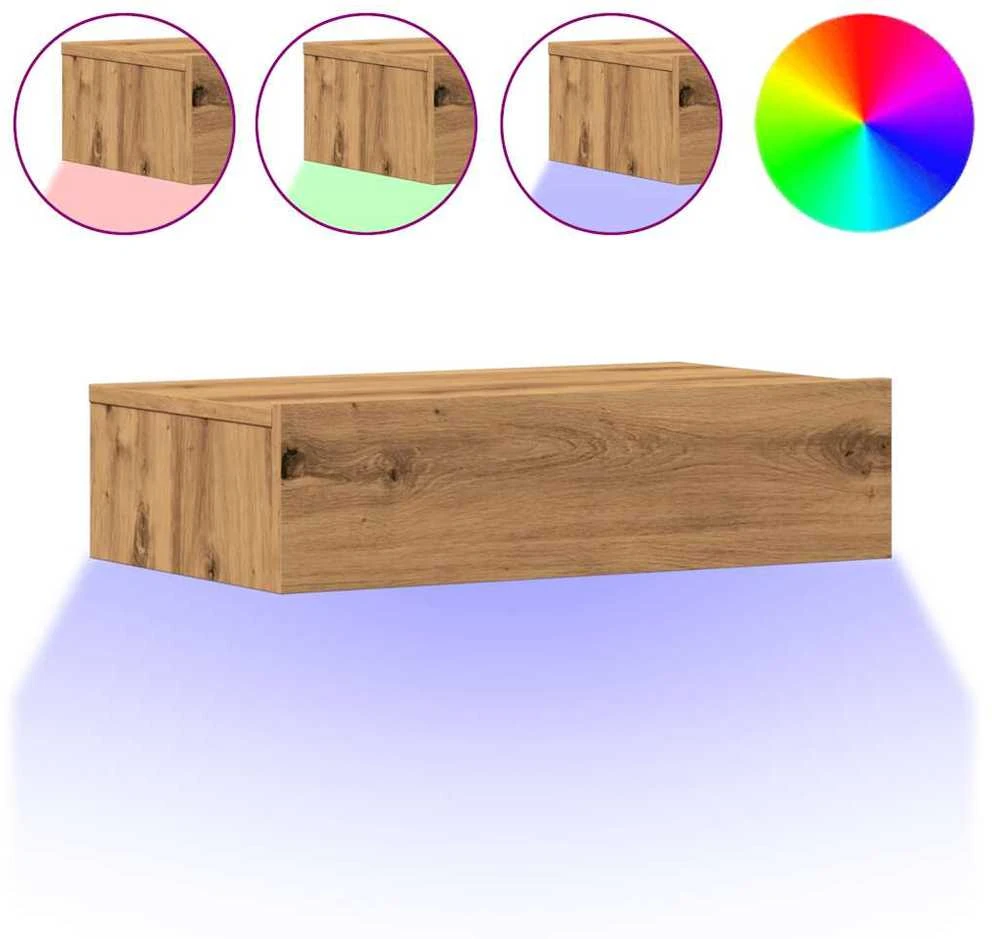 TV staliukas TV spintelės su LED lemputėmis, 2vnt., artisano, 60x35x15,5cm