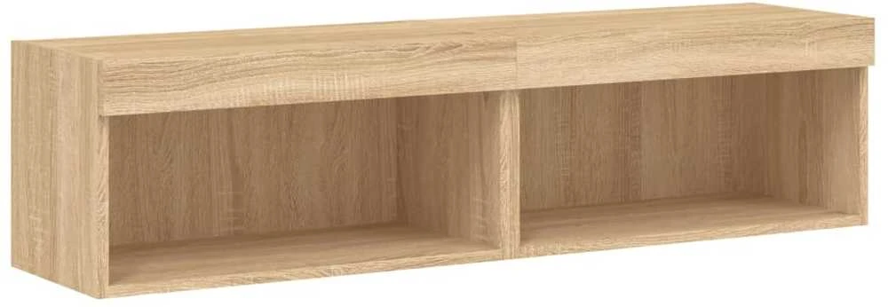 TV staliukas TV spintelės su LED lemputėmis, 2vnt., ąžuolo, 60x30x30cm