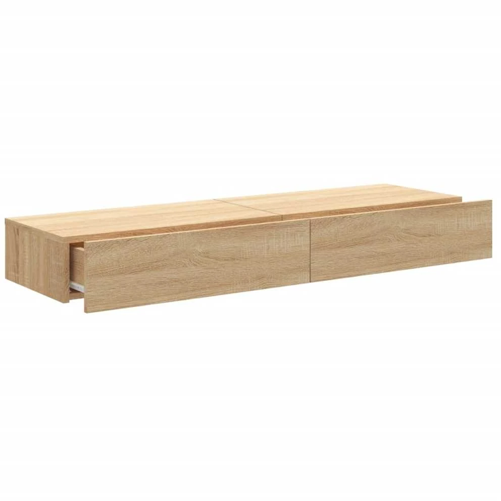TV staliukas TV spintelės su LED lemputėmis, 2vnt., ąžuolo, 60x35x15,5cm